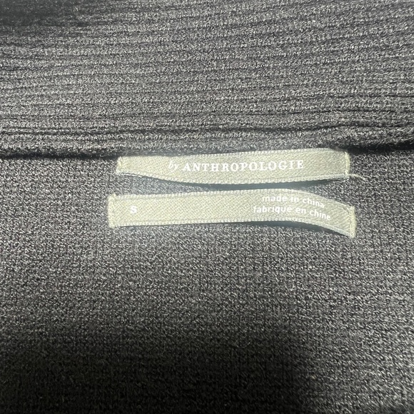 Anthropologie Elise Black Off The Shoulder Ribbed Thick Knit Tunic Sweater - Picture 7 of 8